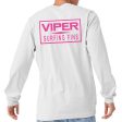 Viper Swimfins Pink Logo Long Sleeve T-Shirt - White Pink on Sale