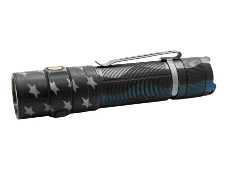 Fenix E35R Rechargeable LED Flashlight - Thin Blue Line Cerakote Finish + FREE AOD-S V2 Diffuser on Sale