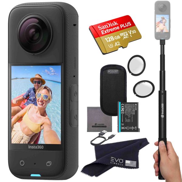 Insta360 X3 camera bundle with Invisible selfie stick, Lens guard & SD card Online Sale