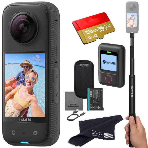 Insta360 X3 camera bundle with Invisible selfie stick, Remote & SD card Online Sale